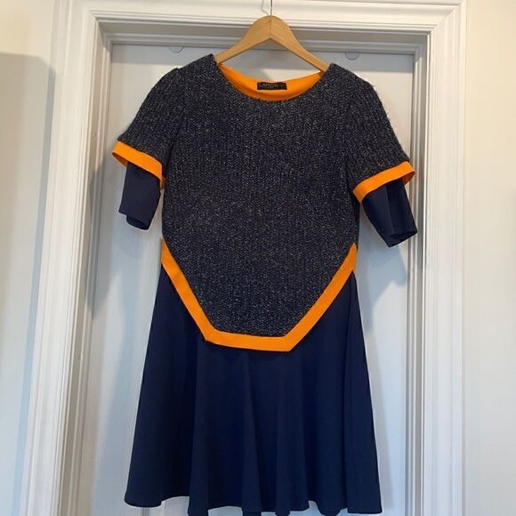 Lattori Blue and Orange Dress Size Small - Picture 1 of 7